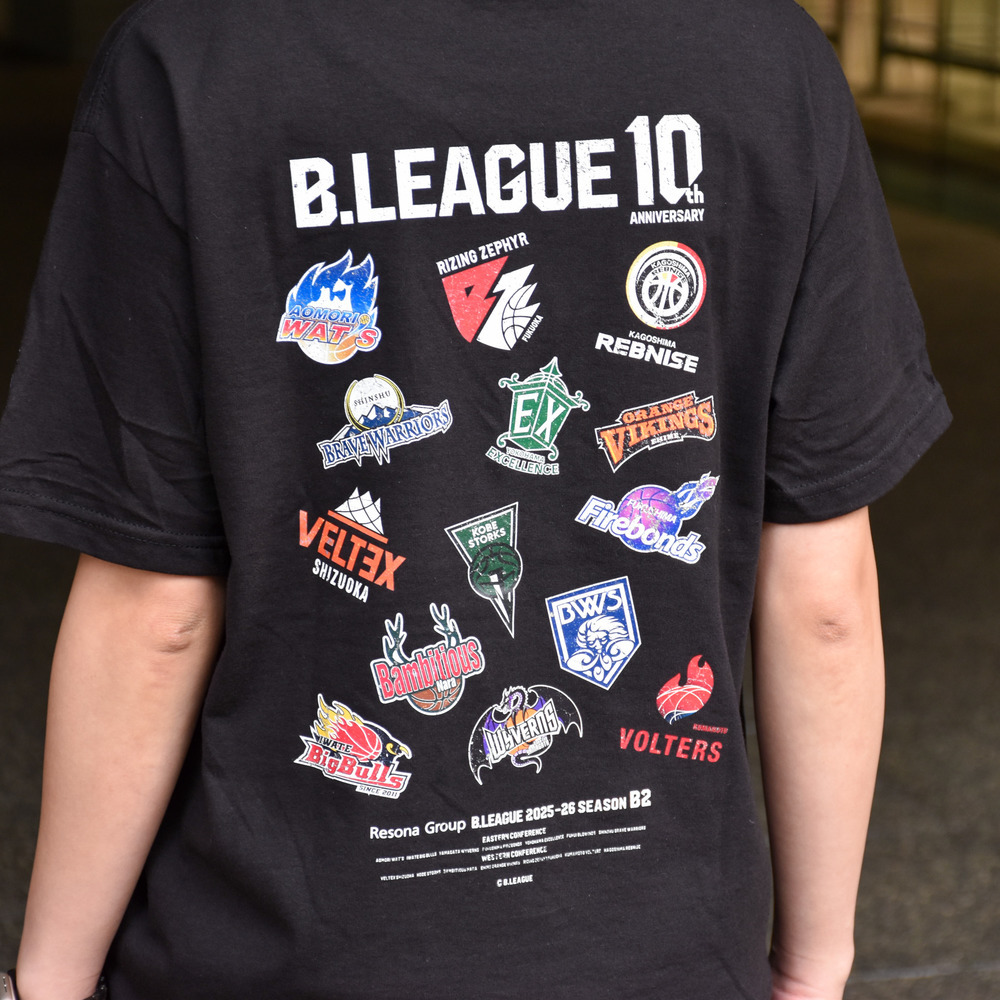 【全2色】B.LEAGUE 10th ANNIVERSARY B2 ALL CLUB T-shirt 詳細画像 ブラック 2