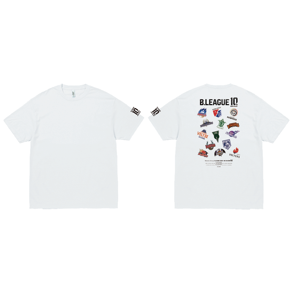 【全2色】B.LEAGUE 10th ANNIVERSARY B2 ALL CLUB T-shirt 詳細画像 ホワイト 1
