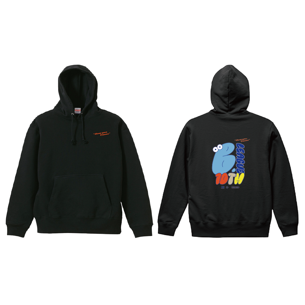 【全4色】B.LEAGUE 10th ANNIVERSARY Back Print  Graphic  PO Hoodie 詳細画像 ブラック 1