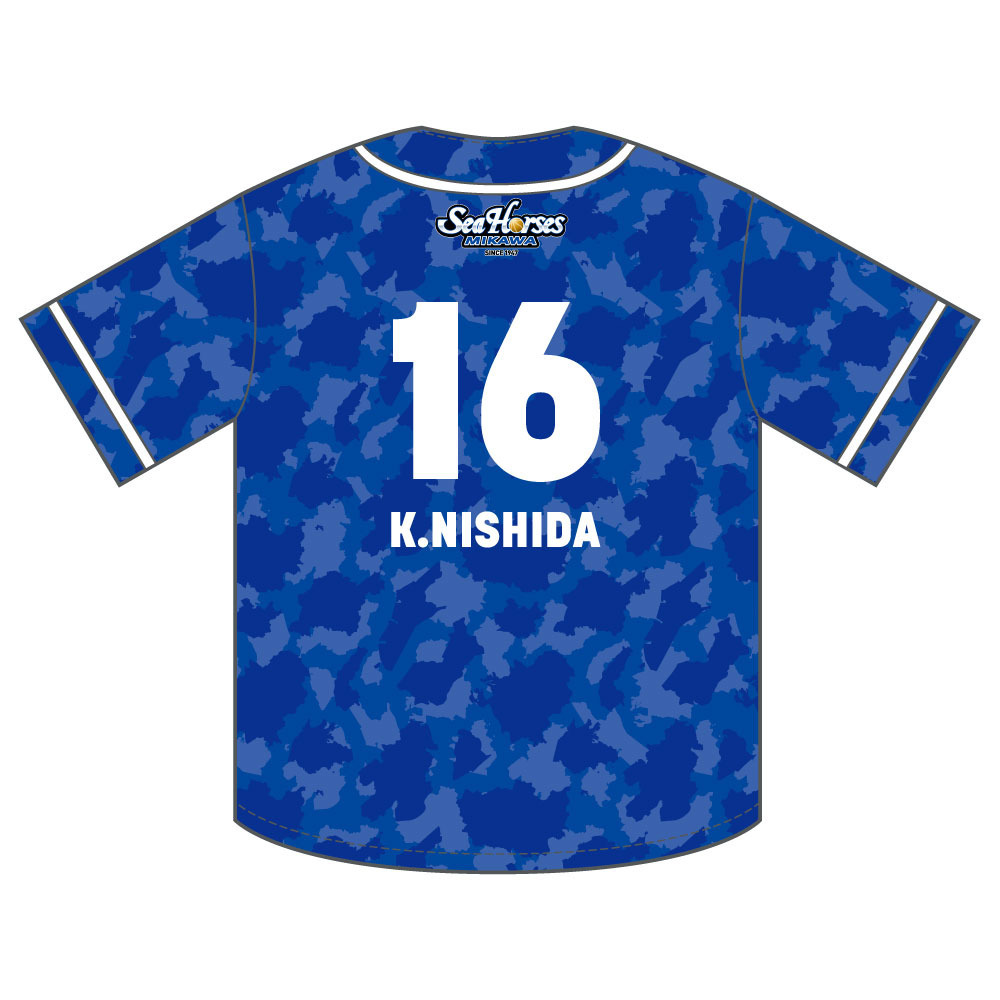#16西田公選手 2025-26 ナンバーベースボールシャツ 詳細画像 ブルー 2