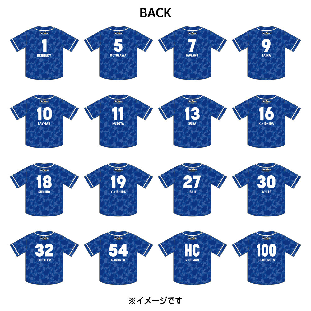#30ホワイト選手 2025-26 ナンバーベースボールシャツ 詳細画像 ブルー 5