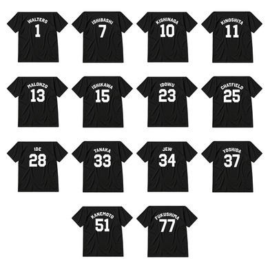 2026-27 全選手Tシャツ｜顔なし｜ブラック