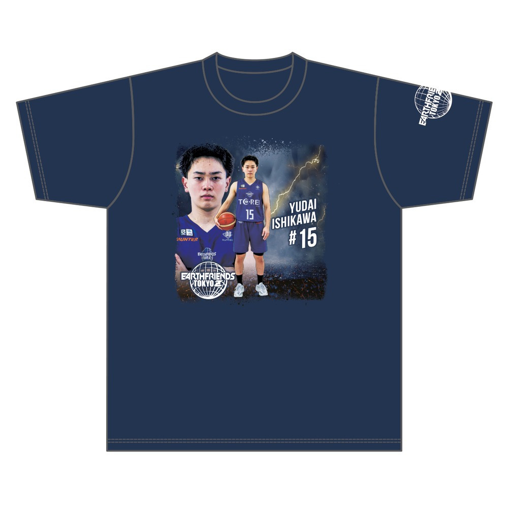 2026-27 全選手Tシャツ｜顔あり｜ネイビー 詳細画像 #15_石川 裕大 1