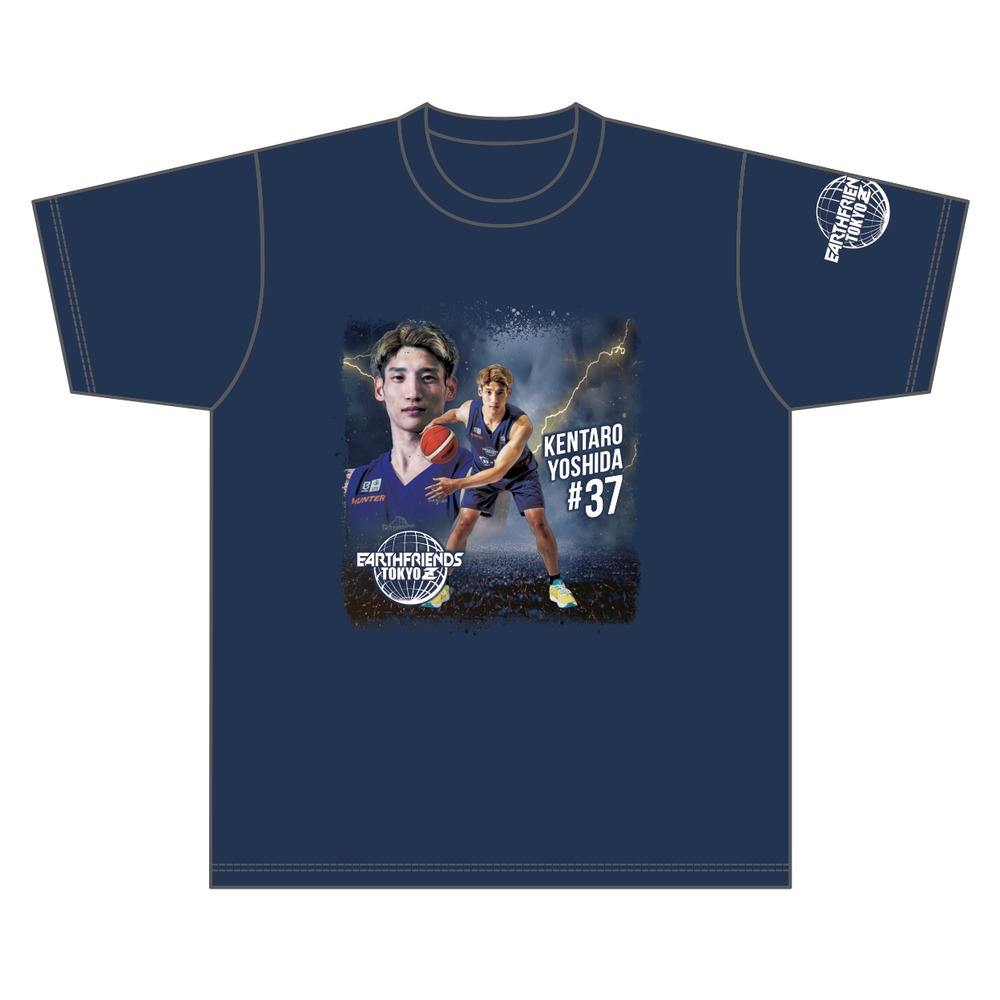 2026-27 全選手Tシャツ｜顔あり｜ネイビー 詳細画像 #37_吉田 健太郎 1