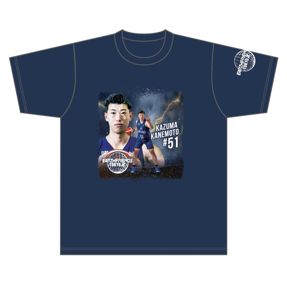 2026-27 全選手Tシャツ｜顔あり｜ネイビー 詳細画像 #51_金本 一真 1