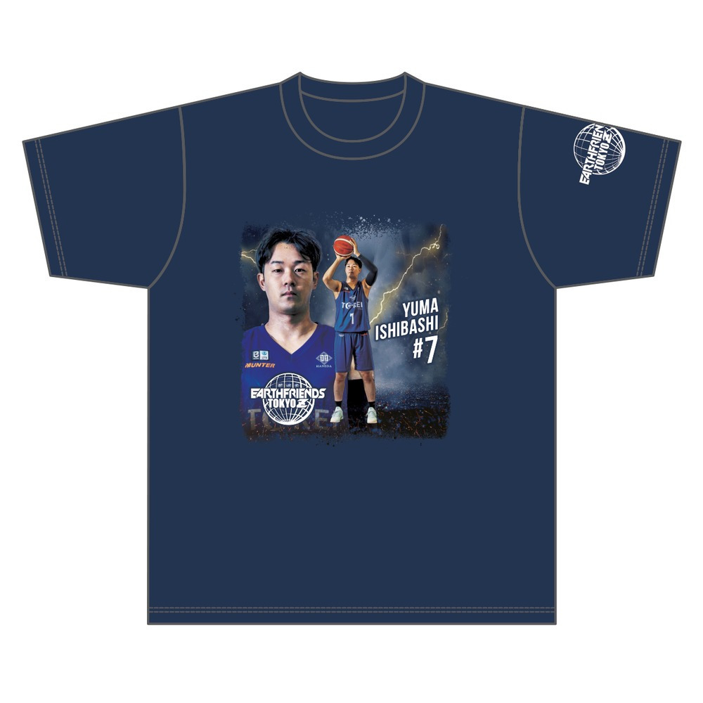 2026-27 全選手Tシャツ｜顔あり｜ネイビー 詳細画像 #7_石橋 侑磨 1