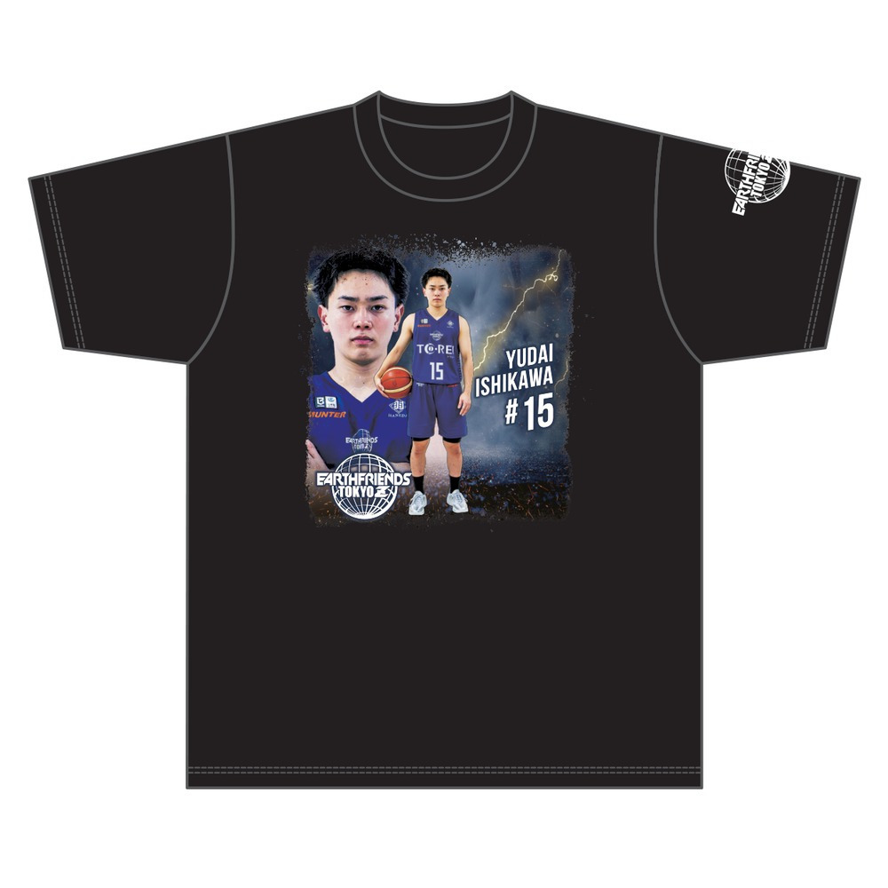 2026-27 全選手Tシャツ｜顔あり｜ブラック 詳細画像 #15_石川 裕大 1