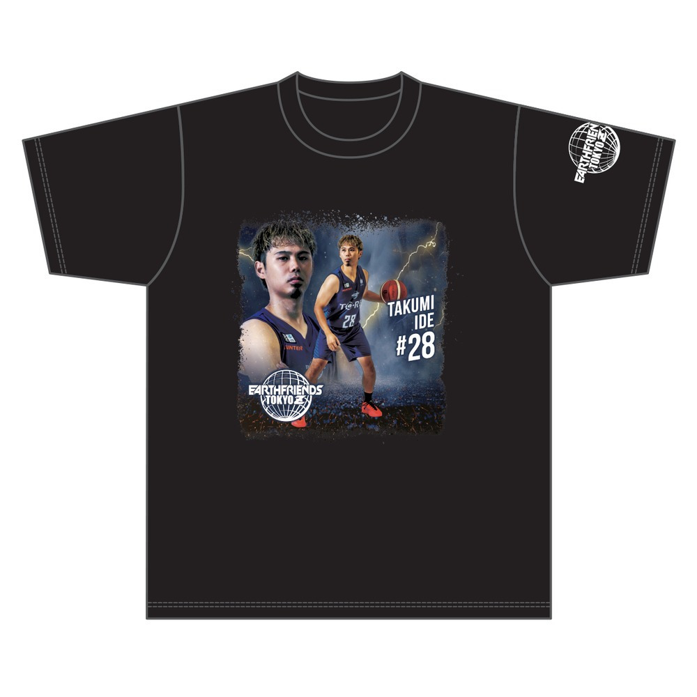 2026-27 全選手Tシャツ｜顔あり｜ブラック 詳細画像 #28_井手 拓実 1