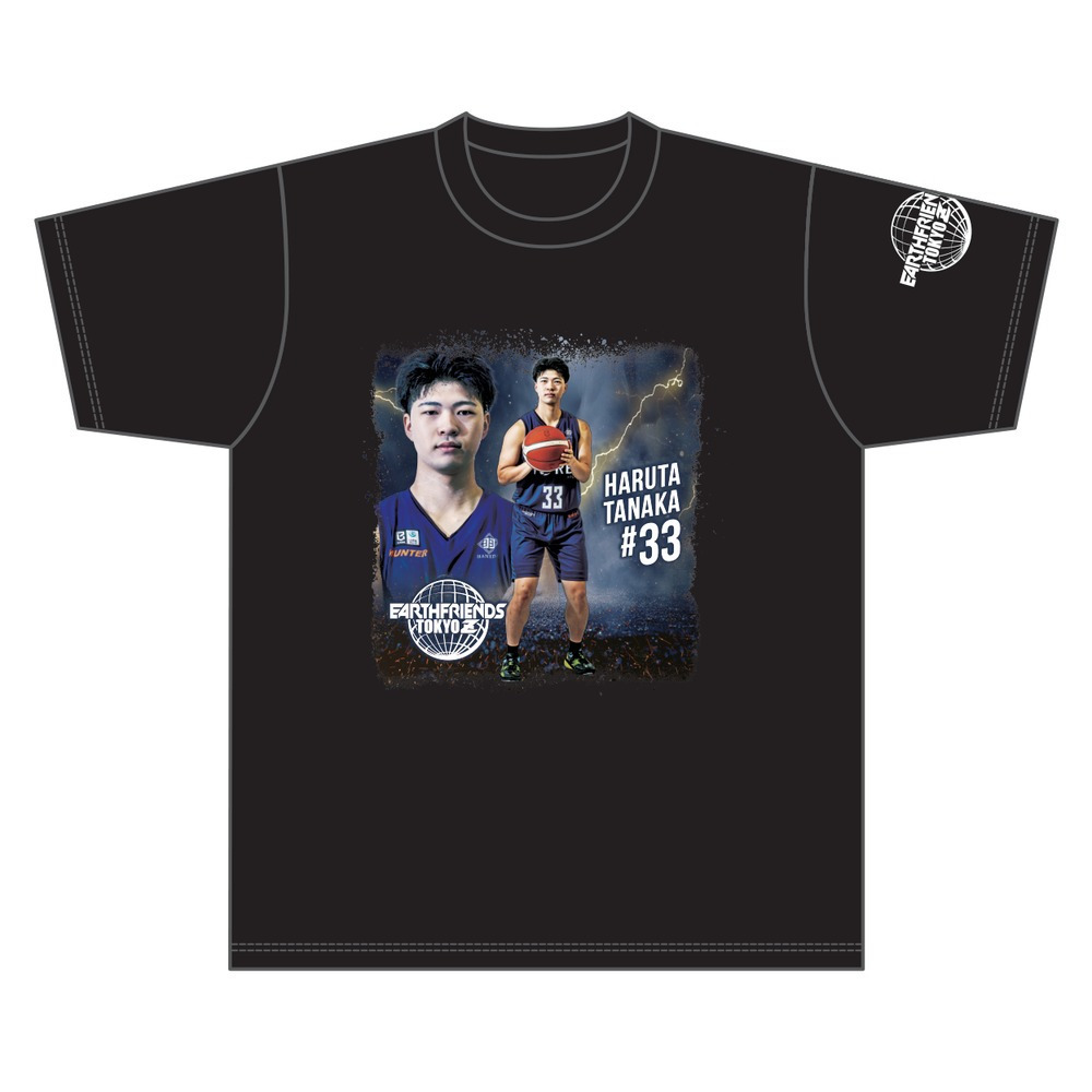 2026-27 全選手Tシャツ｜顔あり｜ブラック 詳細画像 #33_田中 晴大 1