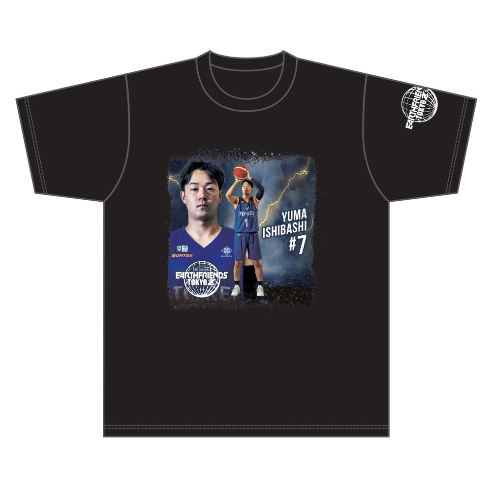 2026-27 全選手Tシャツ｜顔あり｜ブラック 詳細画像 #7_石橋 侑磨 1