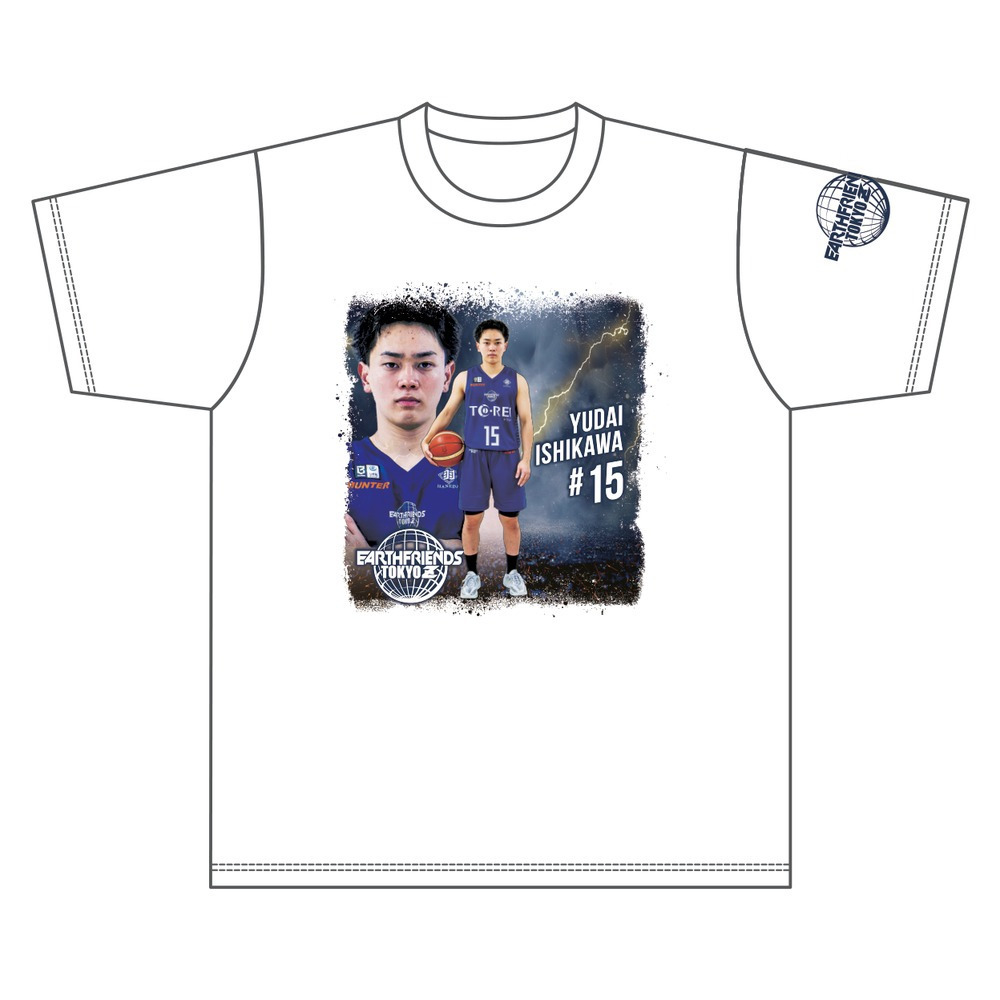 2026-27 全選手Tシャツ｜顔あり｜ホワイト 詳細画像 #15_石川 裕大 1