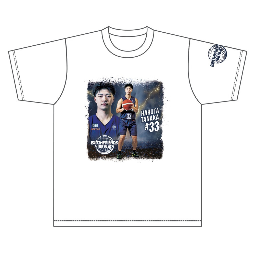 2026-27 全選手Tシャツ｜顔あり｜ホワイト 詳細画像 #33_田中 晴大 1