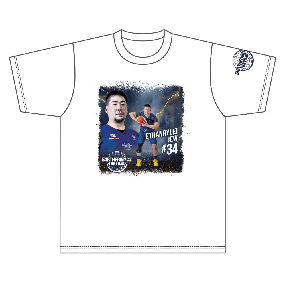 2026-27 全選手Tシャツ｜顔あり｜ホワイト 詳細画像 #34_ジュウ イーサン 龍英 1
