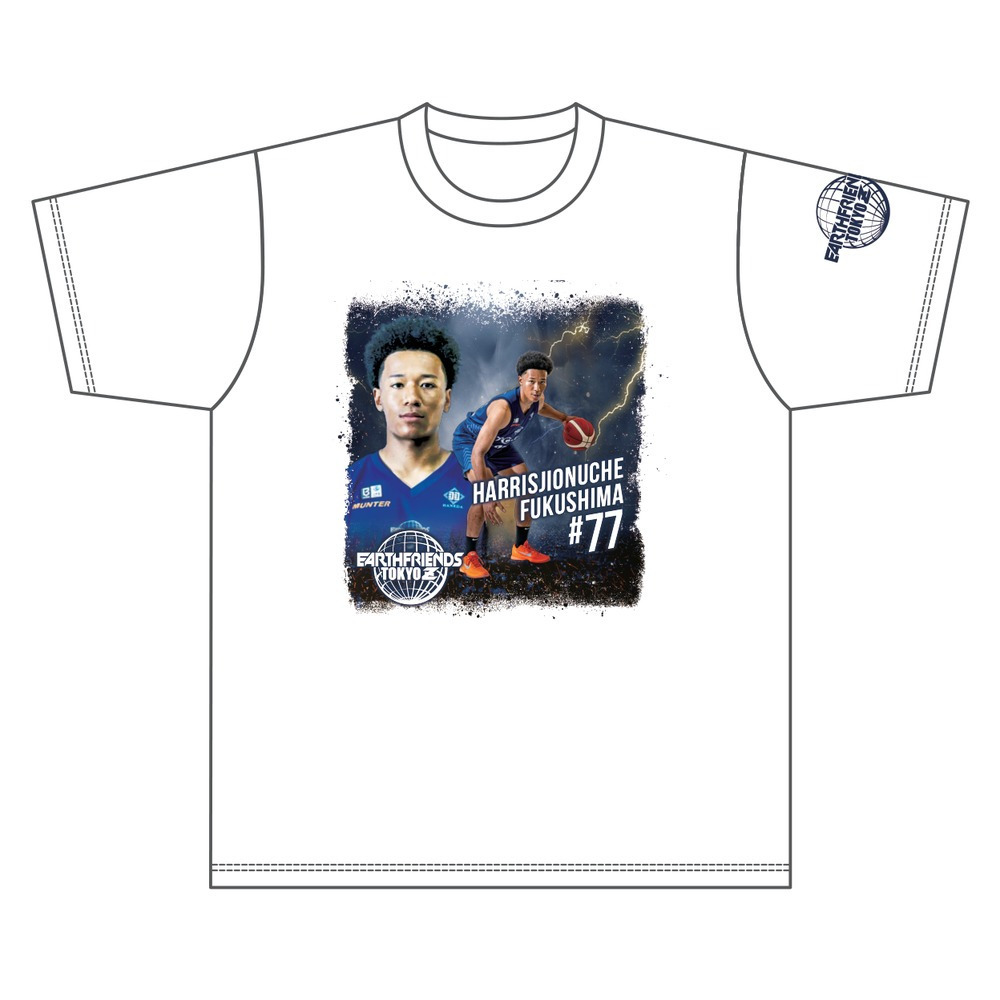 2026-27 全選手Tシャツ｜顔あり｜ホワイト 詳細画像 #77_福島ハリス慈音ウチェ 1