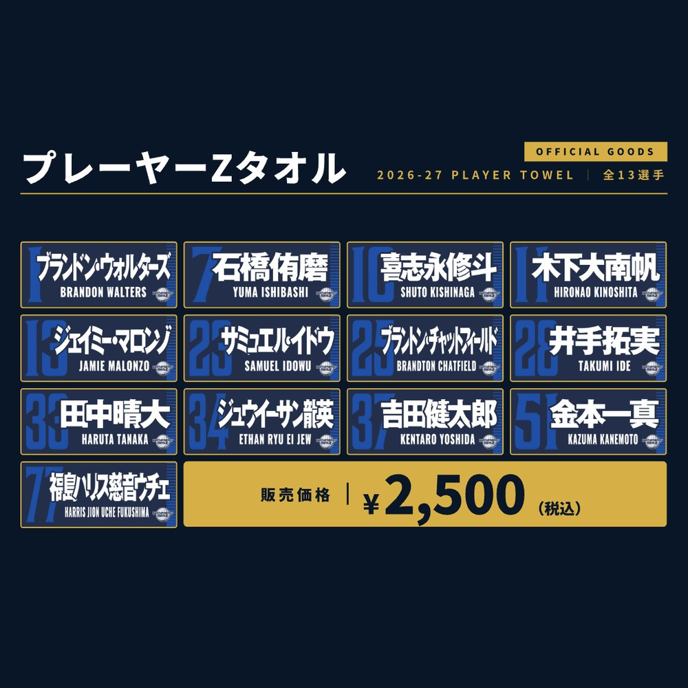 2026-27 プレーヤーZタオル 詳細画像 #1_ブランドン・ウォルターズ 2