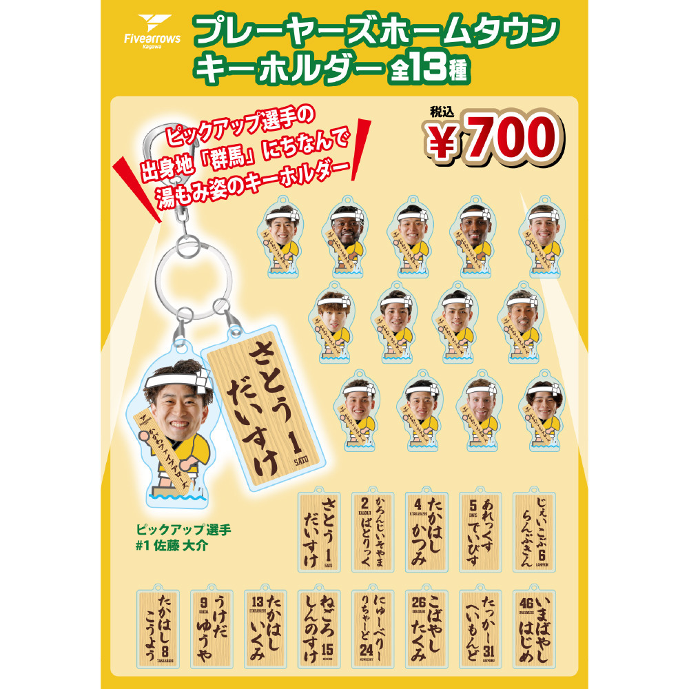 【PICK UP PLAYER】ホームタウンキーホルダー(#1佐藤×群馬) 詳細画像 1