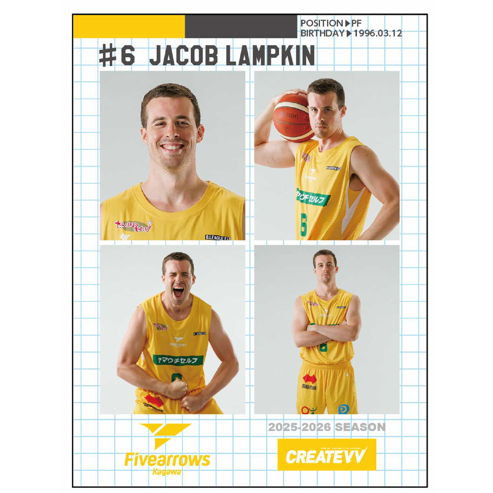 証明写真風ステッカー｜香川ファイブアローズ｜B.LEAGUE（Bリーグ