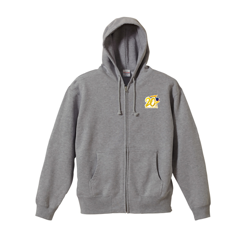 【受注】20th記念ロゴフルジップパーカー 詳細画像 グレー 1