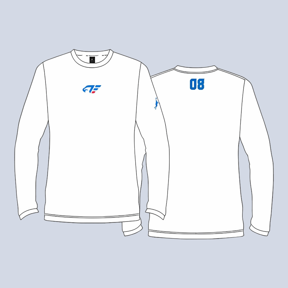 【受注】プラクティスウェア（長袖）ホワイト（S-3XL） 詳細画像 カラー/白 1