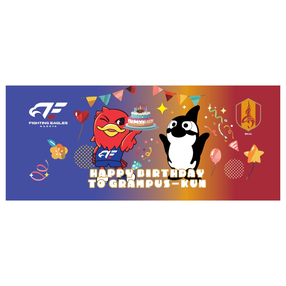 名古屋グランパスコラボお誕生日フェイスタオル【グランパスくん】 詳細画像 1カラー 1
