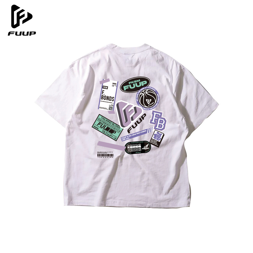 【FUUP】ビッグシルエットステッカーTシャツ 詳細画像 ホワイト 2