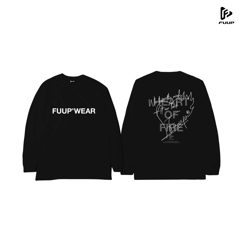 【FUUP】HEART OF FIRE　長袖Tシャツ 詳細画像 ブラック 1