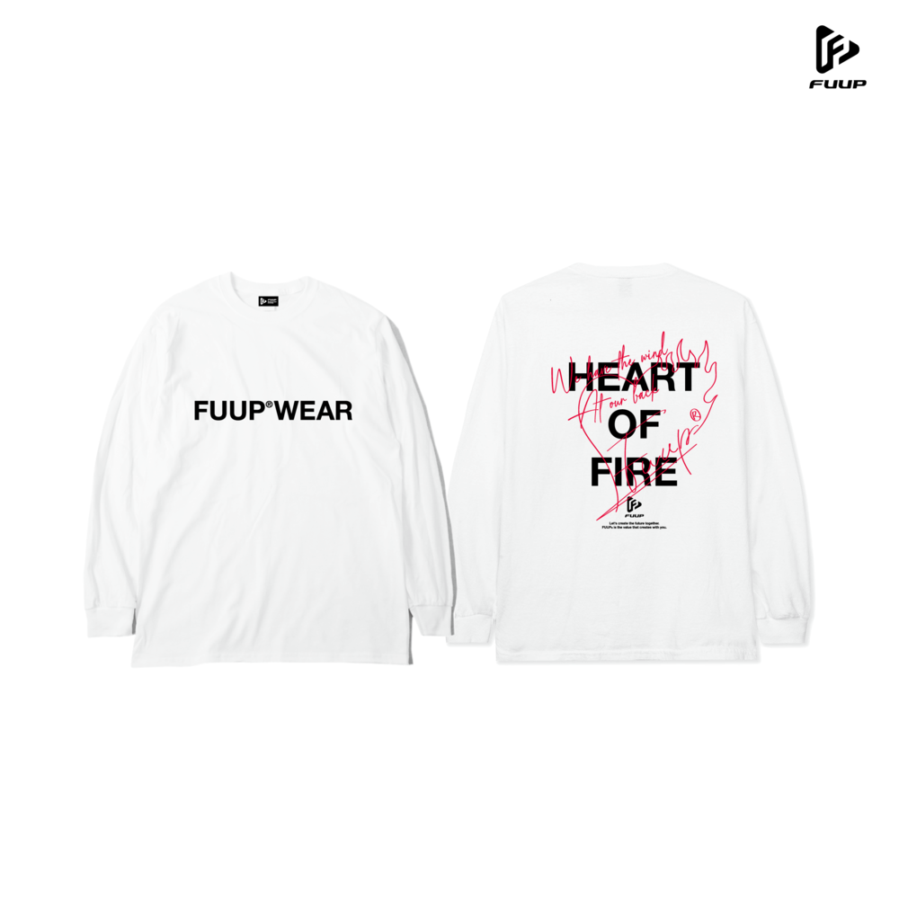 【FUUP】HEART OF FIRE　長袖Tシャツ 詳細画像 ホワイト 1
