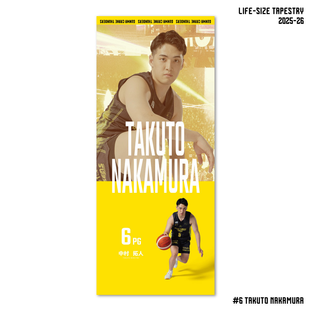 【EC限定】 プレーヤーズ ビックスクリーン タペストリー 2025-26 詳細画像 #6 中村拓人選手 1