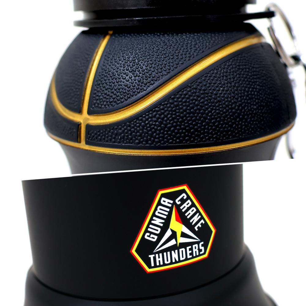 折りたたみシリコンボトル GUNMA CRANE THUNDERS プライマリーロゴVer. 2025-26 詳細画像 ブラック&times;プライマリーロゴ 3