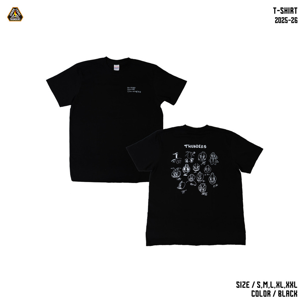 選手描き下ろしサンダくん似顔絵 Tシャツ 2025-26 詳細画像 ブラック 1