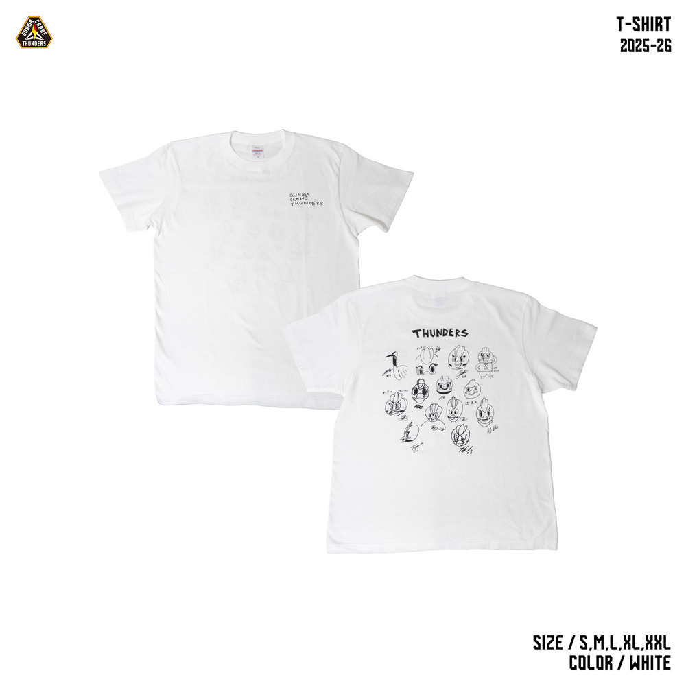 選手描き下ろしサンダくん似顔絵 Tシャツ 2025-26 詳細画像 ホワイト 1