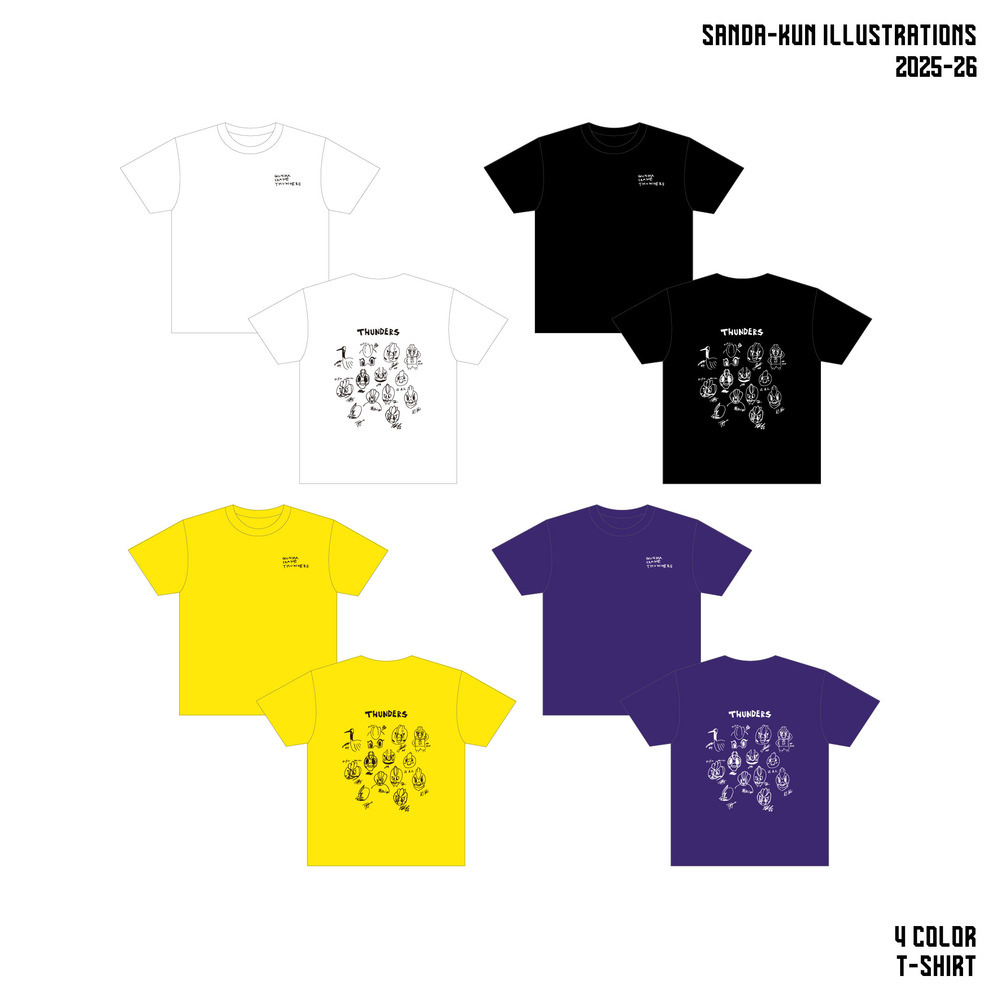 選手描き下ろしサンダくん似顔絵 Tシャツ 2025-26 詳細画像 パープル 2