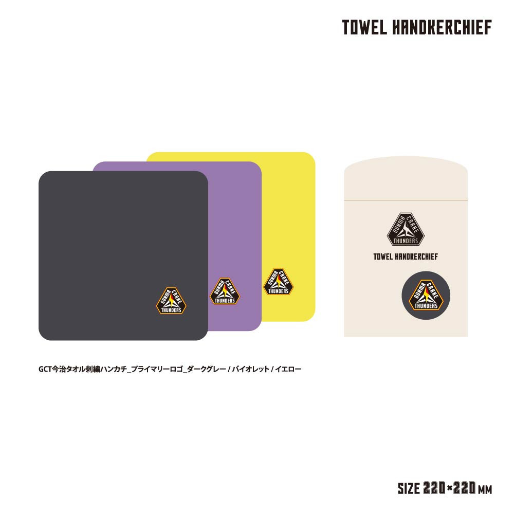 GCT 今治タオル 刺繍ハンカチ 2025-26 詳細画像 イエロー 2