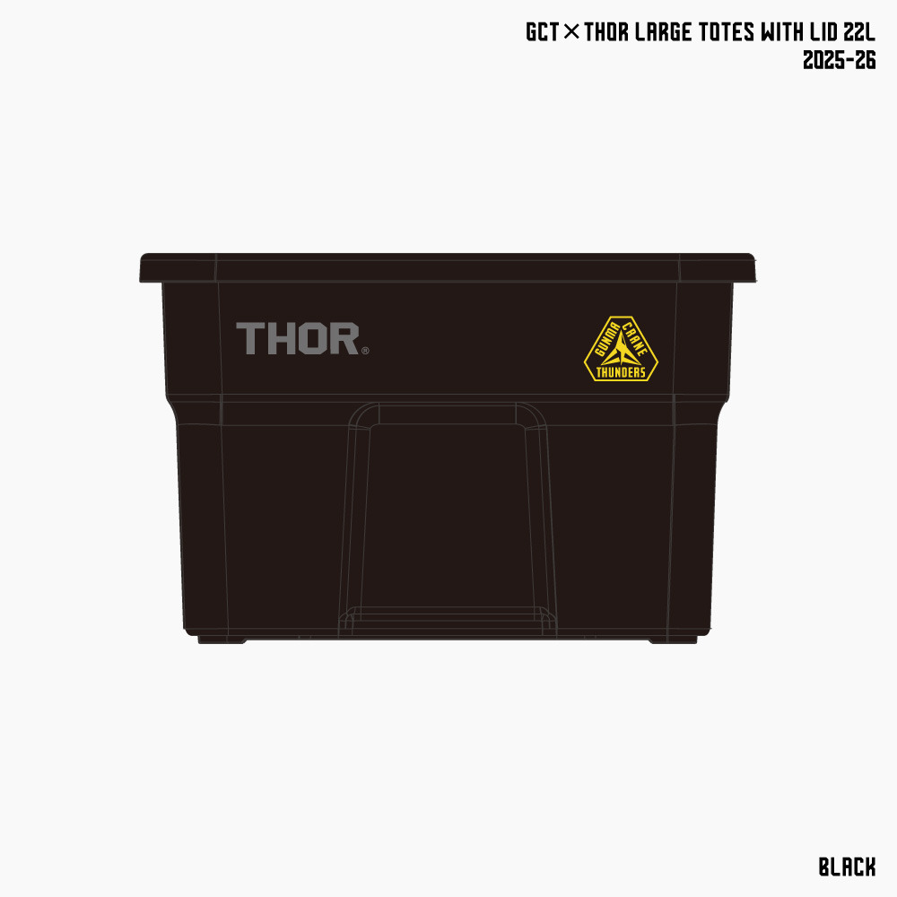 【EC限定】 GCT&times;THOR 蓋付きコンテナボックス 2025-26 詳細画像 22L / ブラック 1