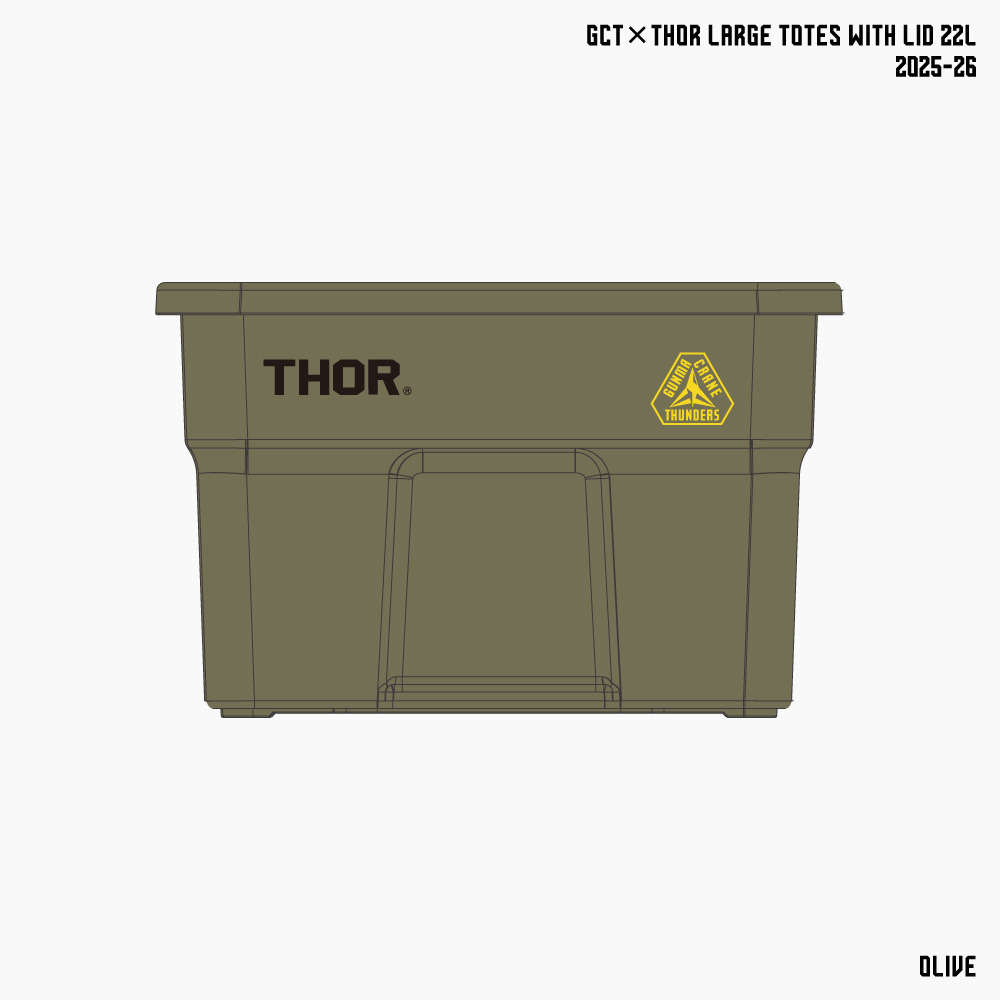 【EC限定】 GCT&times;THOR 蓋付きコンテナボックス 2025-26 詳細画像 22L / オリーブ 1