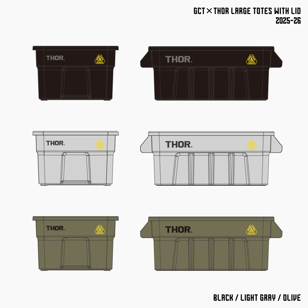 【EC限定】 GCT&times;THOR 蓋付きコンテナボックス 2025-26 詳細画像 53L / ブラック 7