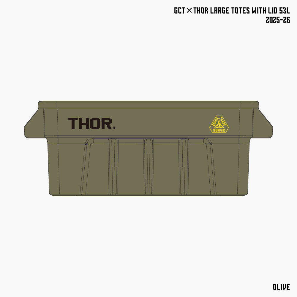 【EC限定】 GCT&times;THOR 蓋付きコンテナボックス 2025-26 詳細画像 53L / オリーブ 1