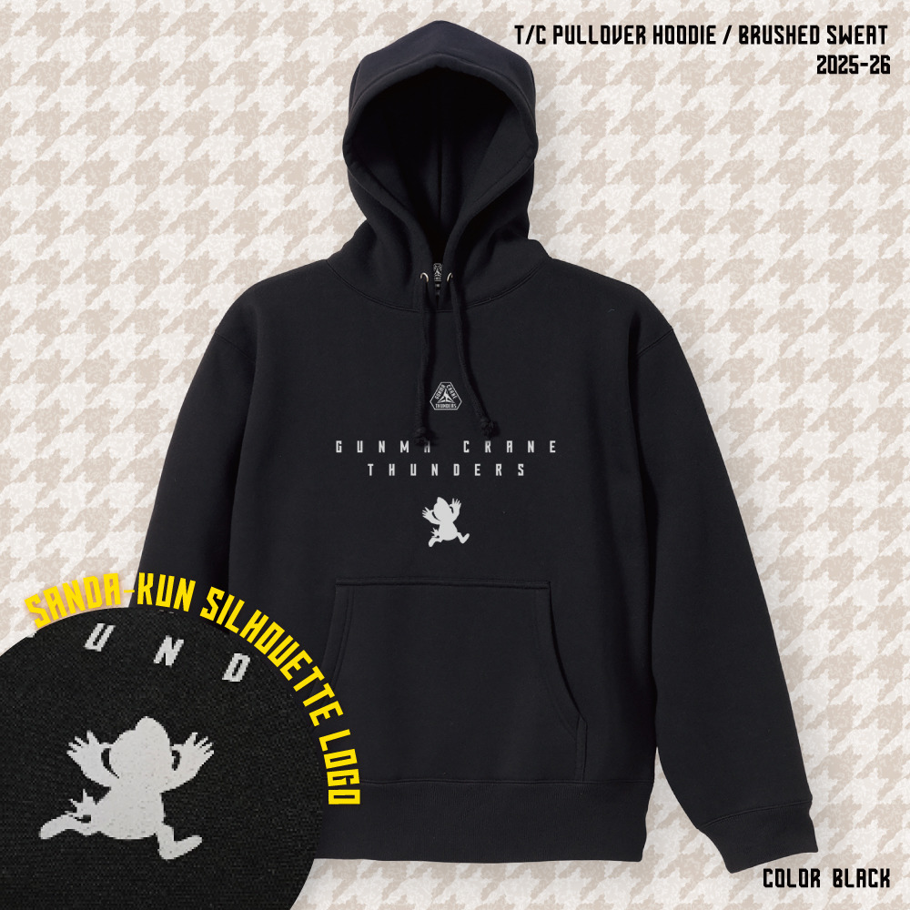 【EC限定】 スウェットプルオーバーパーカー サンダくんシルエット 10.0オンス 裏起毛 2025-26 詳細画像 ブラック 1
