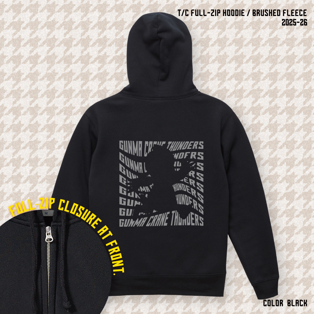 【EC限定】 スウェットフルジップパーカー サンダくんシルエット バックプリント 10.0オンス 裏起毛 2025-26 詳細画像 ブラック 1