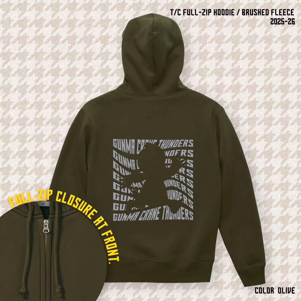 【EC限定】 スウェットフルジップパーカー サンダくんシルエット バックプリント 10.0オンス 裏起毛 2025-26 詳細画像 オリーブ 1