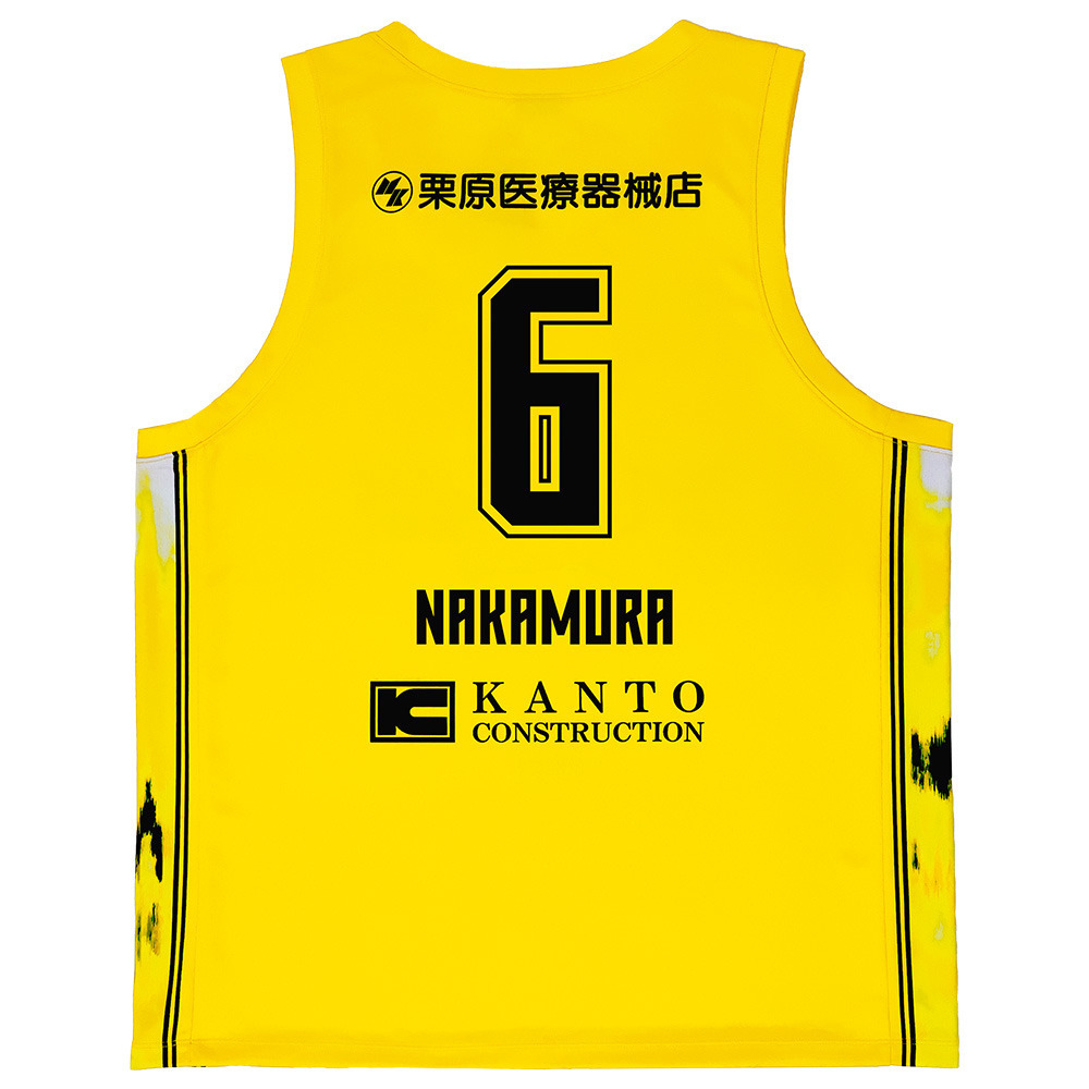 【公式】 レプリカユニフォーム イエロー 2025-26 (PLAY CRAZY YELLOW UNIFORM) 詳細画像 #6 中村拓人選手 2