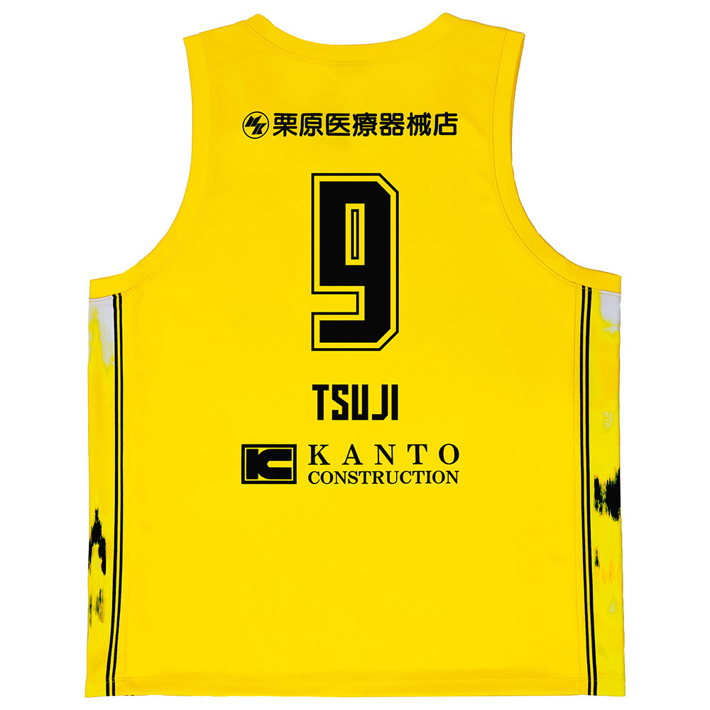 【公式】 レプリカユニフォーム イエロー 2025-26 (PLAY CRAZY YELLOW UNIFORM) 詳細画像 #9 辻直人選手 2