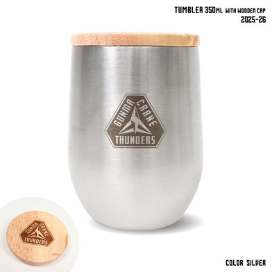 ラウンドステンレスタンブラー ウッドキャップ付き 保温保冷 350ml 【プライマリーロゴ刻印】