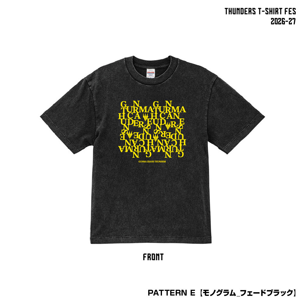 サンダーズTシャツ FES 全26種 2026-27 詳細画像 パターンE【モノグラム_フェードブラック】 1