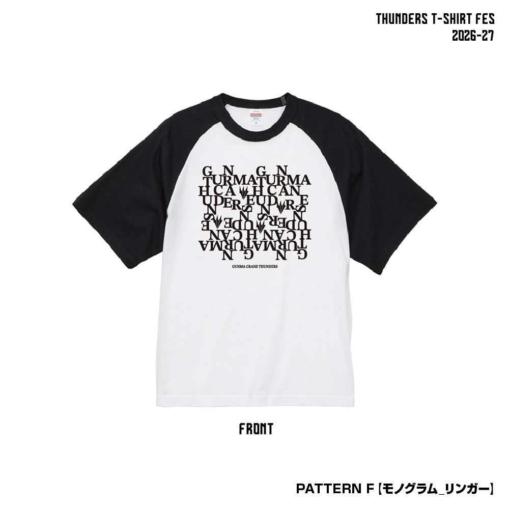 サンダーズTシャツ FES 全26種 2026-27 詳細画像 パターンF【モノグラム_リンガー】 1