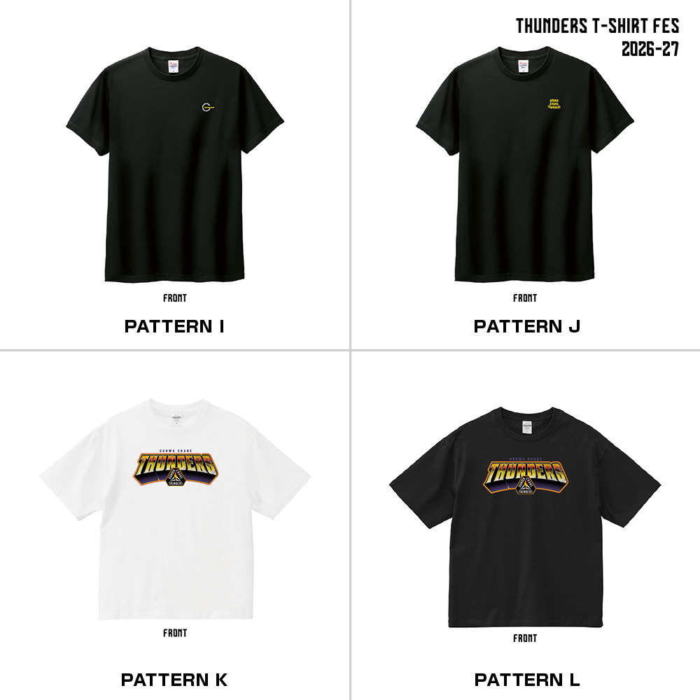 サンダーズTシャツ FES 全26種 2026-27 詳細画像 パターンJ【ベーシックトライアングルロゴ_ブラック】 6