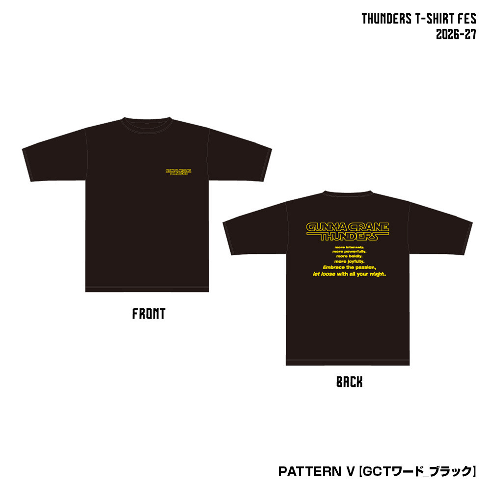 サンダーズTシャツ FES 全26種 2026-27 詳細画像 パターンV【GCTワード_ブラック】 1