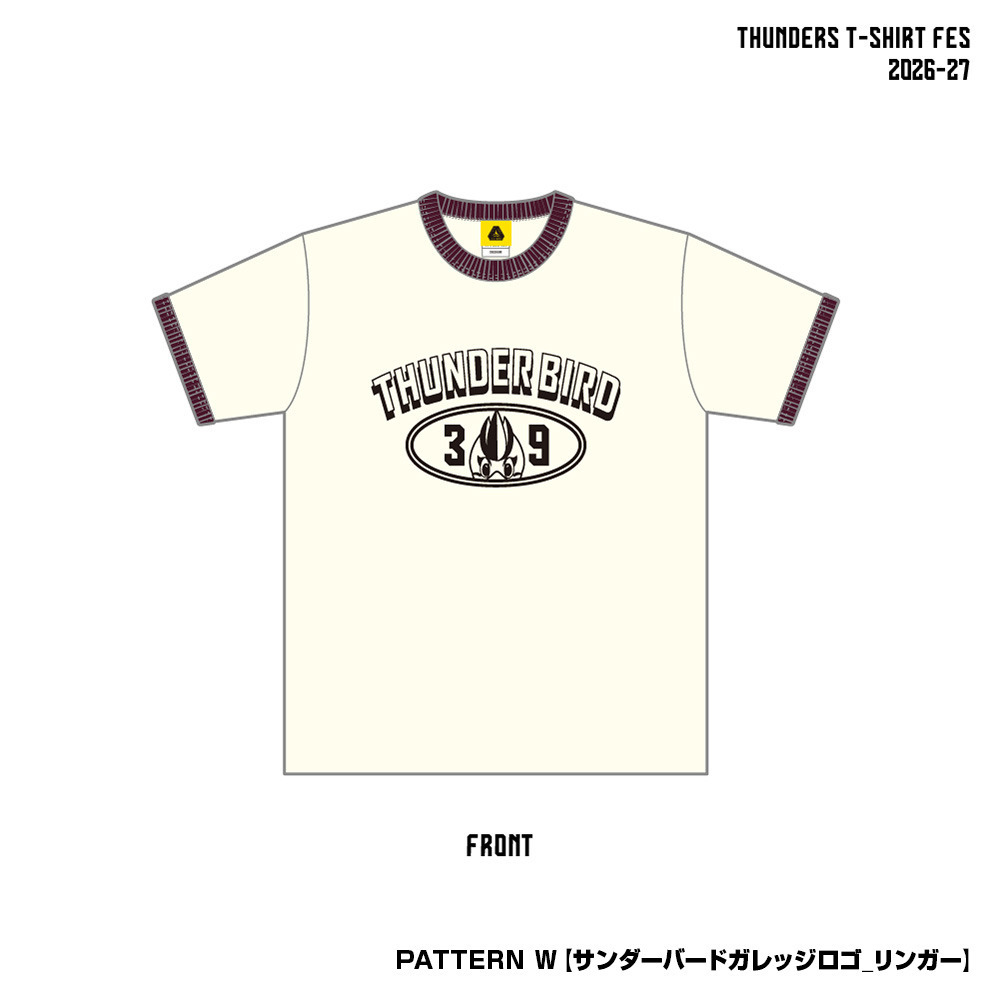 サンダーズTシャツ FES 全26種 2026-27 詳細画像 パターンW【サンダーバードガレッジロゴ_リンガー】 1