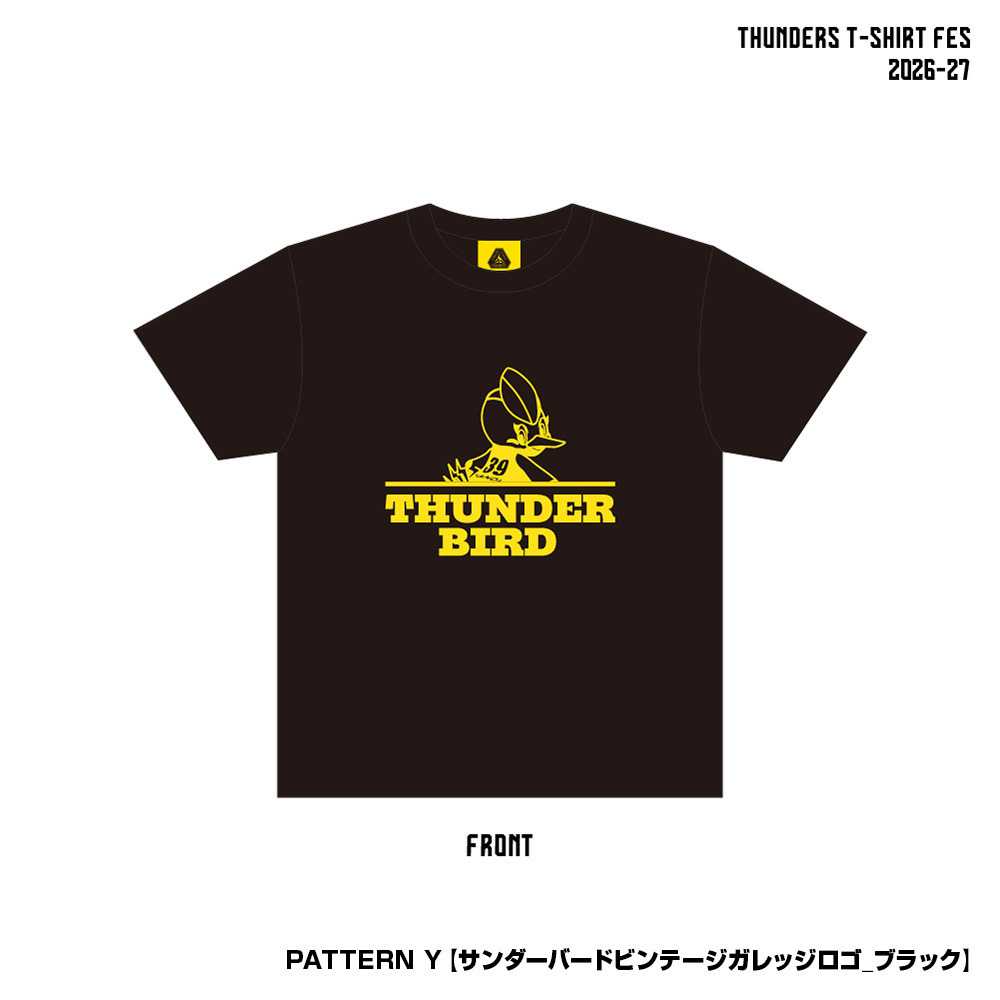 サンダーズTシャツ FES 全26種 2026-27 詳細画像 パターンY【サンダーバードビンテージガレッジロゴ_ブラック】 1