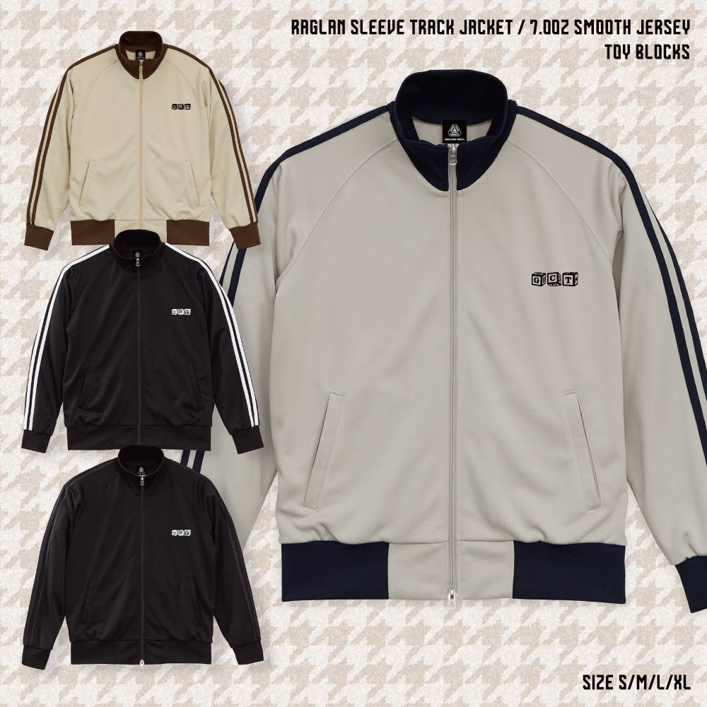 【EC限定】 スムースラグランスリーブ トラックジャケット TOY BLOCK 7.0オンス 詳細画像 ブラック&times;ホワイト 6